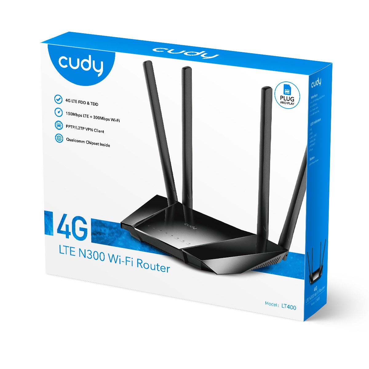 Cudy N300 WiFi Unlocked 4G LTE Modem Router with SIM Card Slot | راوتر انترنت مع شريحة